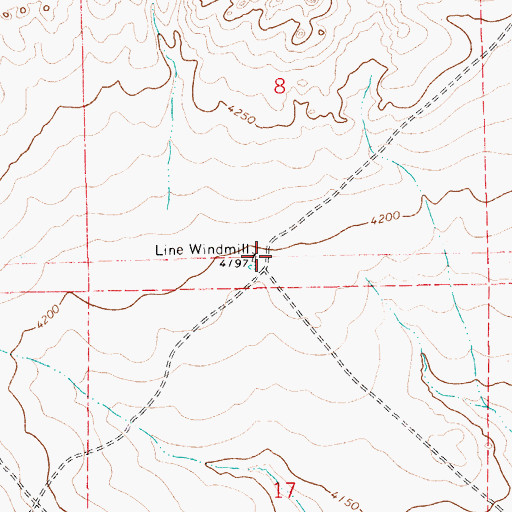 Topographic Map of Line Windmill, NM