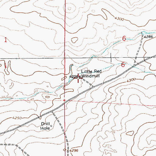 Topographic Map of Little Red Windmill, NM