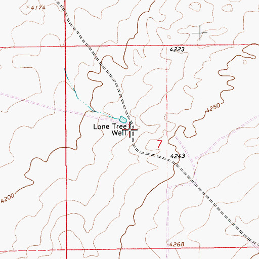 Topographic Map of Lone Tree Well, NM