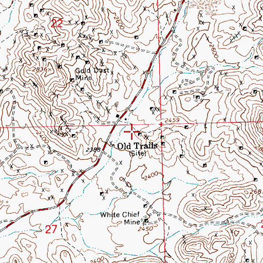 Topographic Map of Old Trails, AZ