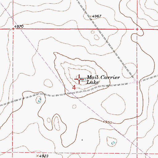 Topographic Map of Mail Carrier Lake, NM