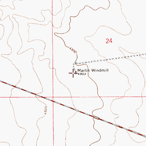 Topographic Map of Marlin Windmill, NM