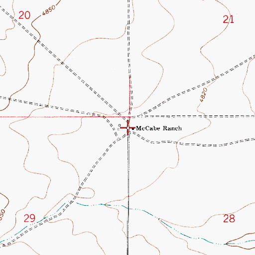Topographic Map of McCabe Ranch, NM