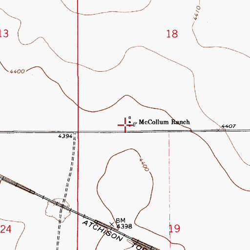 Topographic Map of McCollum Ranch, NM