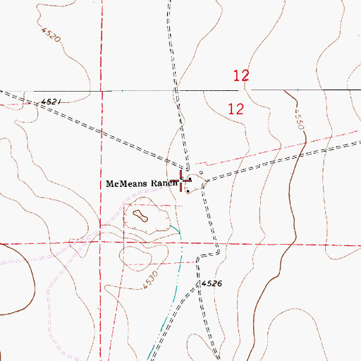 Topographic Map of McMeans Ranch, NM