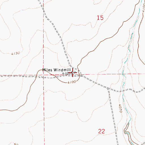 Topographic Map of Miles Windmill, NM