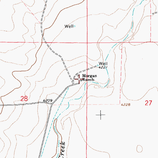 Topographic Map of Morgan Ranch, NM