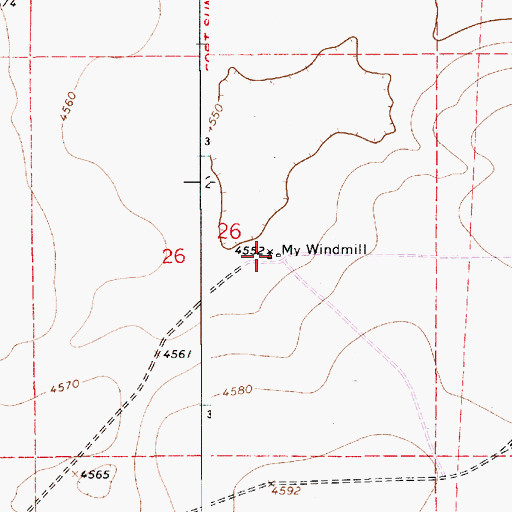 Topographic Map of My Windmill, NM