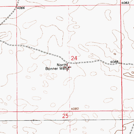 Topographic Map of North Bonner Well, NM