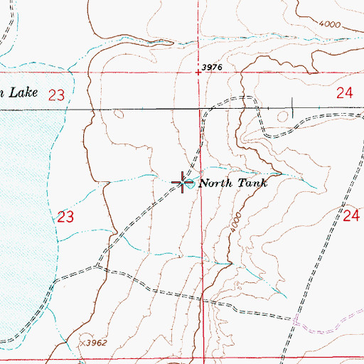 Topographic Map of North Tank, NM