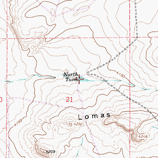 Topographic Map of North Tank, NM