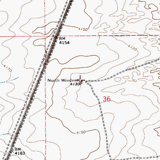 Topographic Map of North Windmill, NM