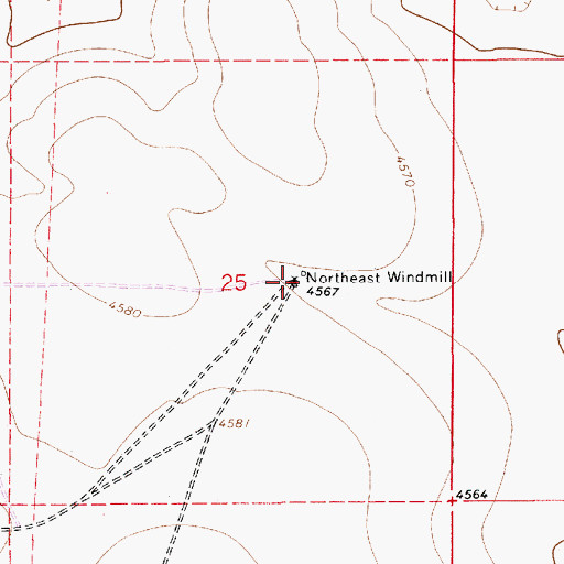 Topographic Map of Northeast Windmill, NM
