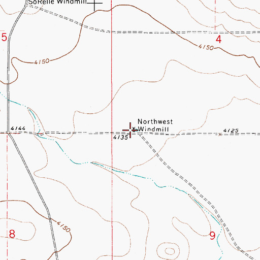 Topographic Map of Northwest Windmill, NM