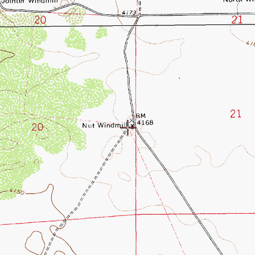 Topographic Map of Nut Windmill, NM
