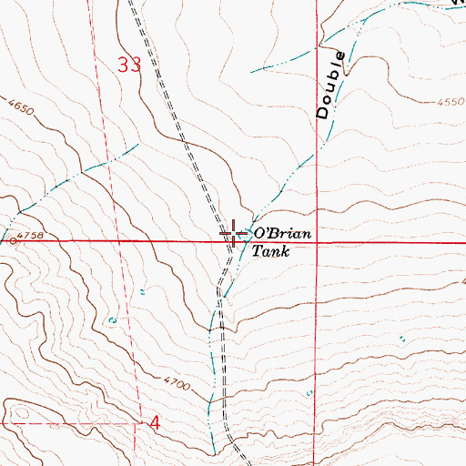 Topographic Map of O'Brian Tank, NM