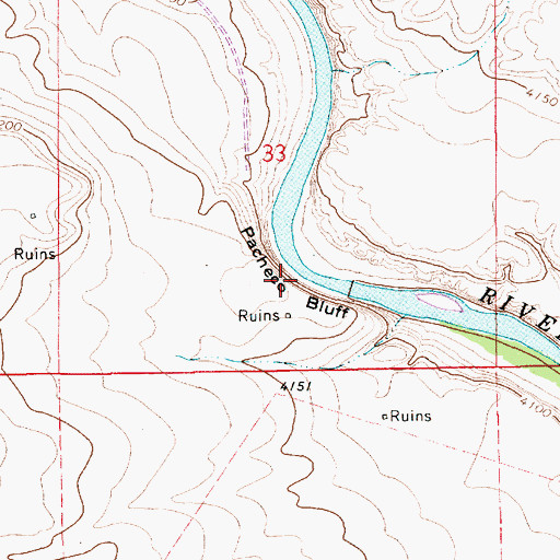 Topographic Map of Pacheco Bluff, NM