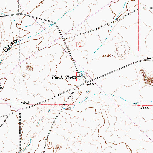 Topographic Map of Peak Tank, NM