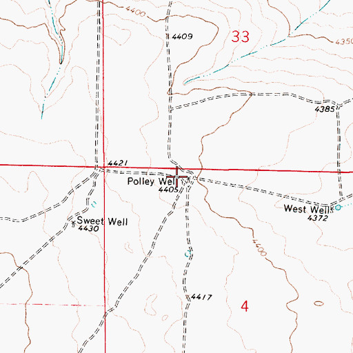 Topographic Map of Polley Well, NM