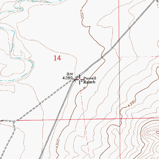 Topographic Map of Powell Ranch, NM