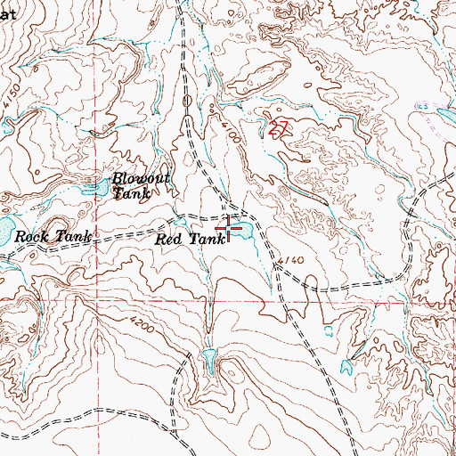 Topographic Map of Red Tank, NM