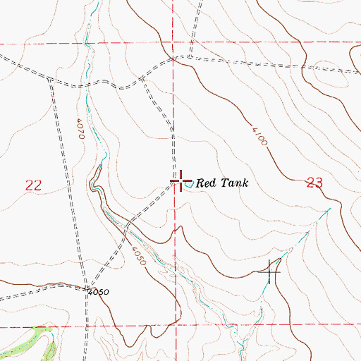 Topographic Map of Red Tank, NM