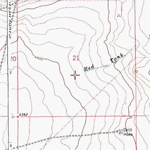 Topographic Map of Red Tank Creek, NM