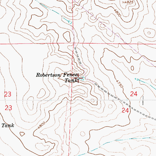 Topographic Map of Robertson Fence Tank, NM