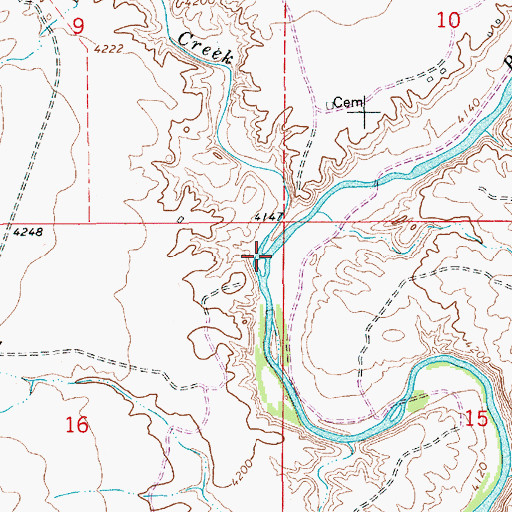 Topographic Map of Salado Creek, NM