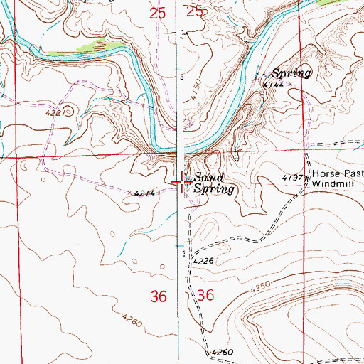 Topographic Map of Sand Spring, NM
