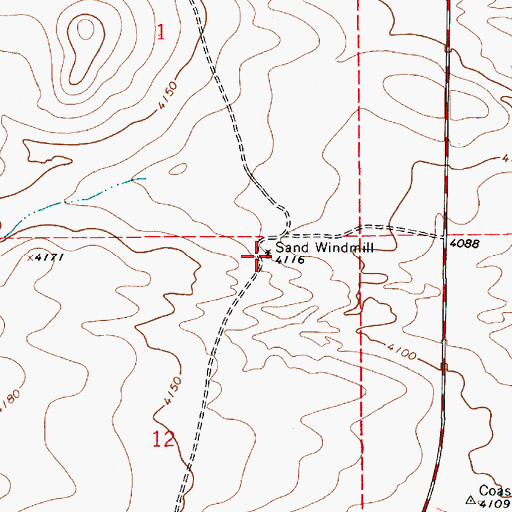 Topographic Map of Sand Windmill, NM