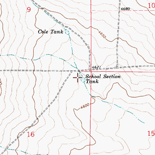 Topographic Map of School Section Tank, NM