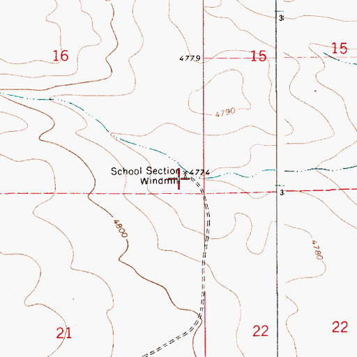 Topographic Map of School Section Windmill, NM