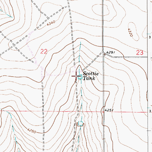Topographic Map of Scottie Tank, NM