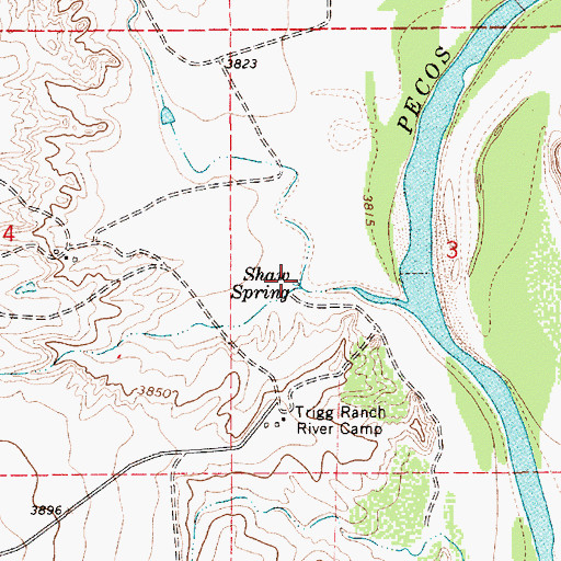 Topographic Map of Shaw Spring, NM