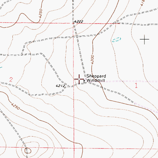 Topographic Map of Sheppard Windmill, NM