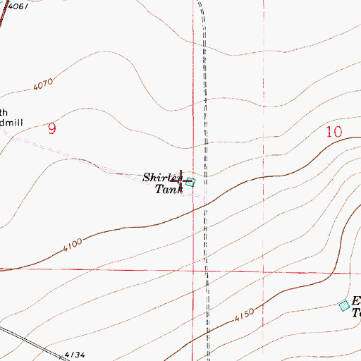 Topographic Map of Shirley Tank, NM