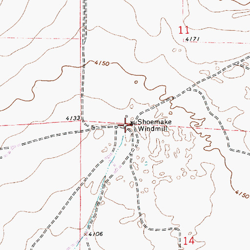 Topographic Map of Shoemake Windmill, NM
