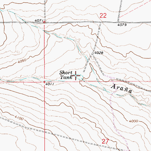 Topographic Map of Short Tank, NM