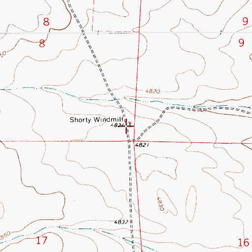 Topographic Map of Shorty Windmill, NM