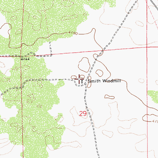 Topographic Map of Smith Windmill, NM