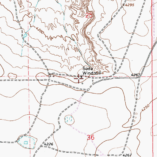 Topographic Map of Soda Windmill, NM