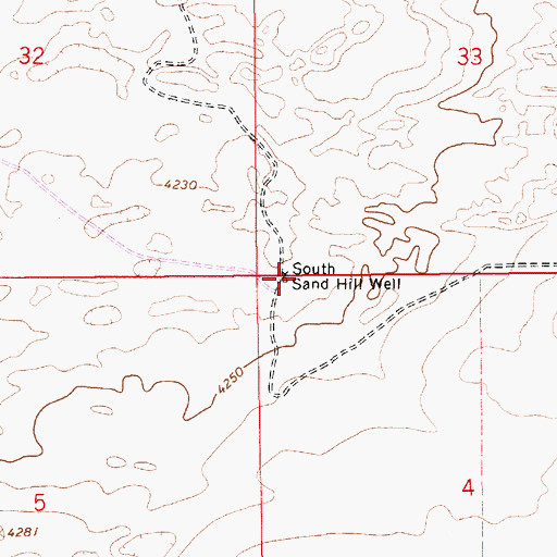 Topographic Map of South Sand Hill Well, NM