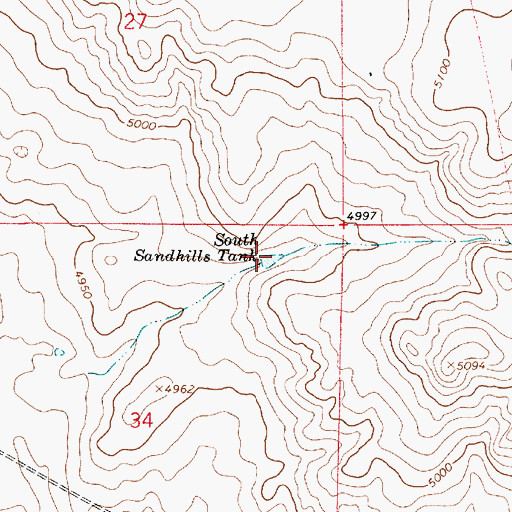 Topographic Map of South Sandhills Tank, NM