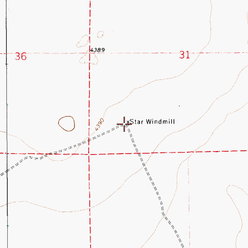 Topographic Map of Star Windmill, NM