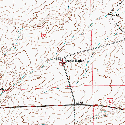 Topographic Map of Steele Ranch, NM