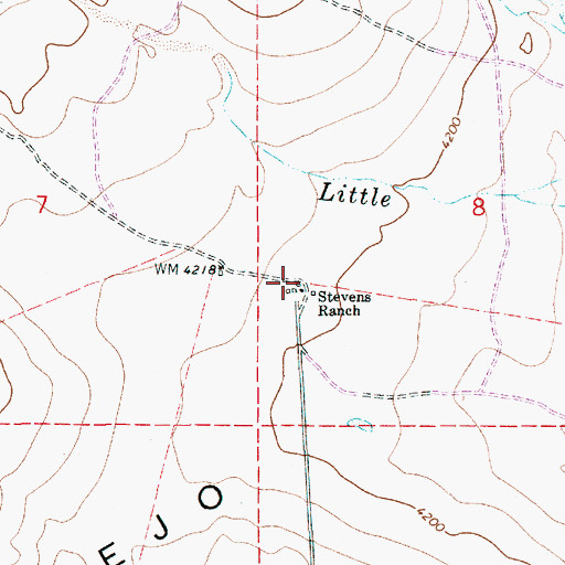 Topographic Map of Stevens Ranch, NM