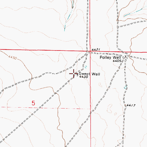 Topographic Map of Sweet Well, NM