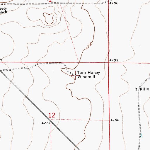 Topographic Map of Tom Haney Windmill, NM