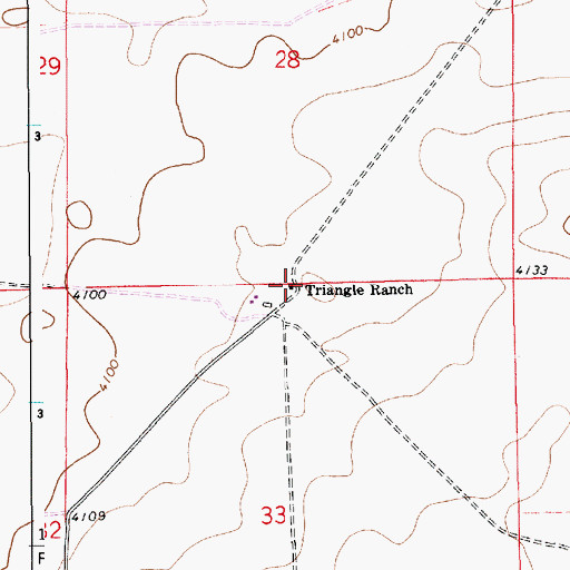 Topographic Map of Triangle Ranch, NM